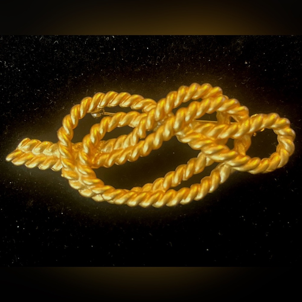 Anne Klein Twisted Gold Plated  Maritime Knot Brooch